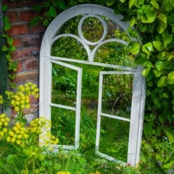 Woodside Acton Large Decorative Arched Outdoor Garden Mirror, 66.5cm X 97.5cm -Garden Mirth Sales Store N30RO0DWKOR