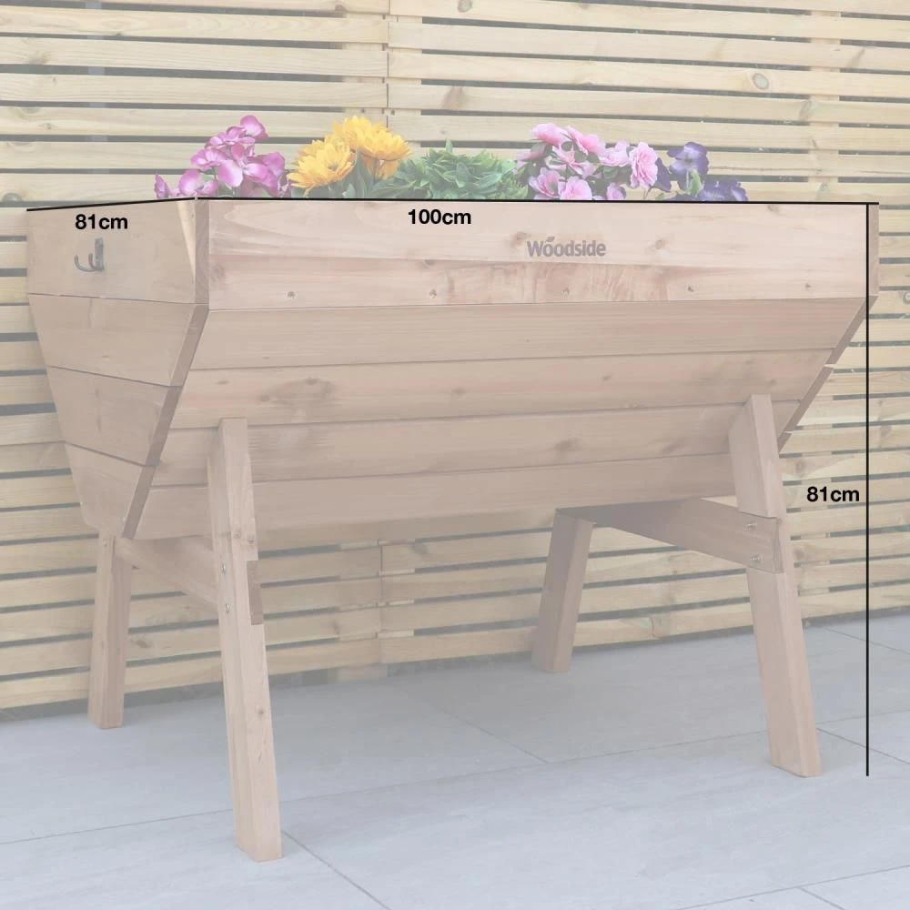 Woodside Raised Wooden Garden Bed Planter, Plants & Vegetable/Herb Box, Medium 100cm 4 Woodside Raised Wooden Garden Bed Planter, Plants & Vegetable/Herb Box, Medium 100cm - Image 2