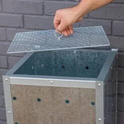 Woodside Square Garden Galvanised Steel Rubbish Incinerator - 100L Capacity -Garden Mirth Sales Store NTXILETBAU2