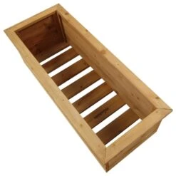 Woodside Reedham Stained Wooden Garden Trough Planter/Flower Trough Box, 95 Litres -Garden Mirth Sales Store OPEBFKJKBVM