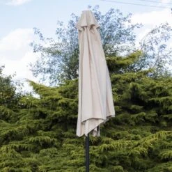 Woodside Large 2.7m Garden Parasol Umbrella With Winding Crank & Tilt Sand -Garden Mirth Sales Store PBYSR43ONJJ