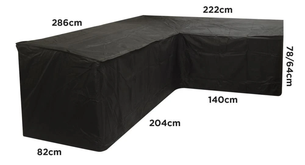 Woodside Black L Shape Outdoor Dining Waterproof Patio Set Cover Rattan 7 Woodside Black L Shape Outdoor Dining Waterproof Patio Set Cover Rattan - Image 5