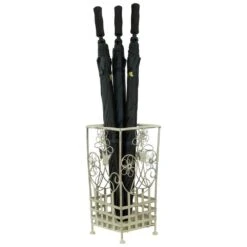 Maribelle White Traditional Floral Design Umbrella And Walking Stick Stand 8 Maribelle White Traditional Floral Design Umbrella And Walking Stick Stand -Garden Mirth Sales Store PVCQCWOQJZU