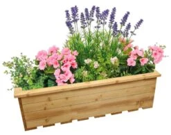 Woodside Reedham Stained Wooden Garden Trough Planter/Flower Trough Box, 95 Litres -Garden Mirth Sales Store QIRCISIJPW2
