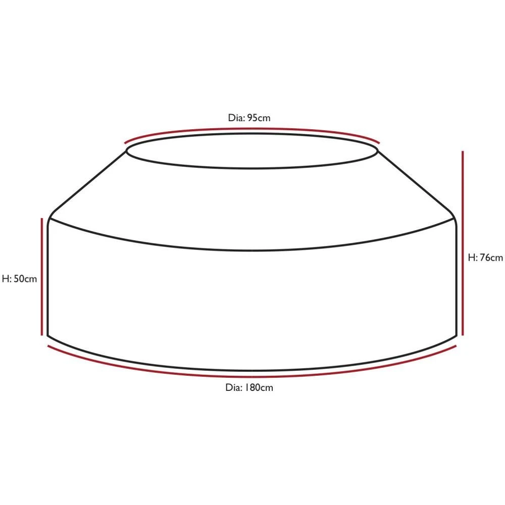 Woodside Black Waterproof Outdoor 6 Seater Round Picnic Table Cover 4 Woodside Black Waterproof Outdoor 6 Seater Round Picnic Table Cover - Image 2
