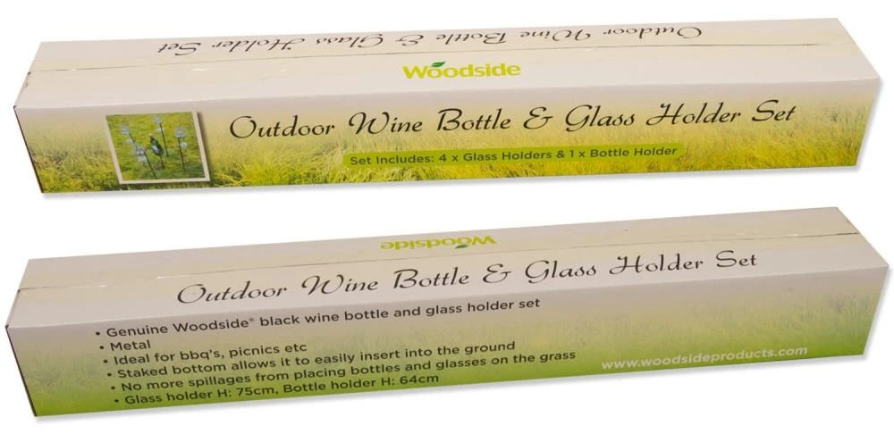 Woodside Outdoor Picnic Barbecue Wine Bottle & Glass Holder Set With Carry Bag 9 Woodside Outdoor Picnic Barbecue Wine Bottle & Glass Holder Set With Carry Bag - Image 7