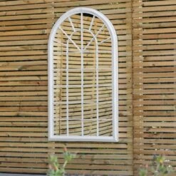 Woodside Redwick XXL Decorative Arched Outdoor Garden Mirror, H: 131cm X W: 75cm -Garden Mirth Sales Store R50PPBVPE2H