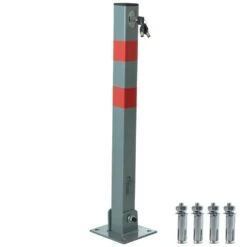 Hausen Folding Car Parking Barrier Post Vehicle Driveway Garage Security Bollard 14 Hausen Folding Car Parking Barrier Post Vehicle Driveway Garage Security Bollard -Garden Mirth Sales Store RYA0CNZR5IX