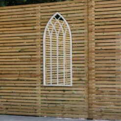 Woodside Rathen XL Decorative Arched Outdoor Garden Mirror, H: 115cm X W: 50cm -Garden Mirth Sales Store S5BATLPI2WE