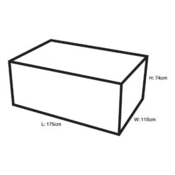 Woodside Heavy Duty Waterproof Garden Rattan Cube Set Cover BLACK 115x175x74cm -Garden Mirth Sales Store SR4OFRAMOQS