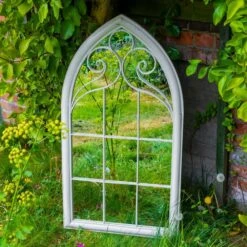 Woodside Selby XL Decorative Arched Outdoor Garden Mirror, W: 60.5cm X H: 111cm -Garden Mirth Sales Store TBRQR0HSSAN