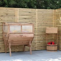 Woodside Raised Wooden Garden Planter + Cold Frame/Growhouse Plant & Veg Box, Medium 100cm -Garden Mirth Sales Store TCZIONTPQ32