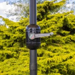 Woodside Large 2.7m Garden Parasol Umbrella With Winding Crank & Tilt Coffee -Garden Mirth Sales Store USDTY3TT3PN