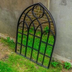 Woodside Wyton XL Decorative Arched Outdoor Garden Mirror, W: 70cm X H: 100cm 7 Woodside Wyton XL Decorative Arched Outdoor Garden Mirror, W: 70cm X H: 100cm -Garden Mirth Sales Store UT4HNKDWE4E