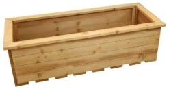Woodside Reedham Stained Wooden Garden Trough Planter/Flower Trough Box, 95 Litres -Garden Mirth Sales Store VHZWJD4XUVD