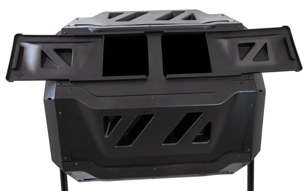 Woodside 160L Rotating/Tumbling Garden Composter, 2 Section Compost Waste Bin 4 Woodside 160L Rotating/Tumbling Garden Composter, 2 Section Compost Waste Bin - Image 2