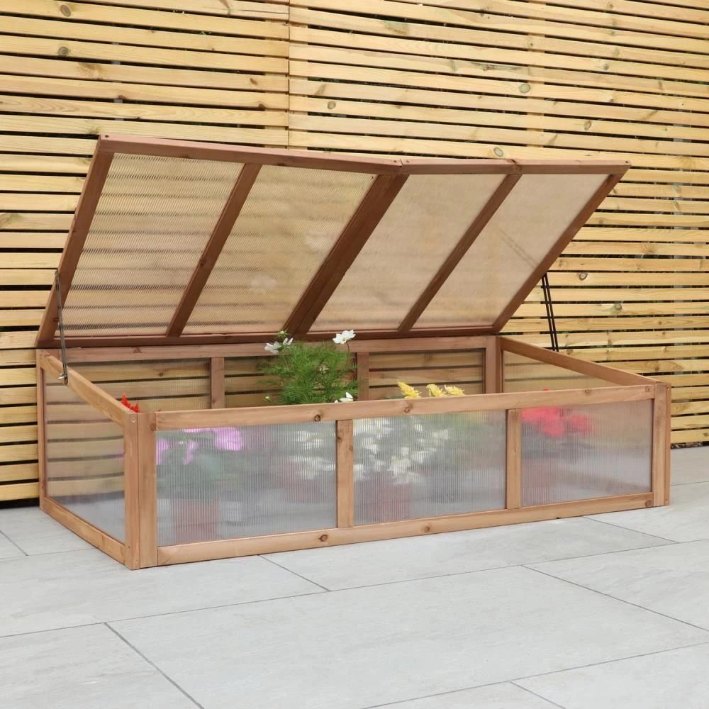 Woodside Outdoor Wooden Plant/Flower/Vegetable Cold Frame Growhouse, Large 150cm 5 Woodside Outdoor Wooden Plant/Flower/Vegetable Cold Frame Growhouse, Large 150cm - Image 3