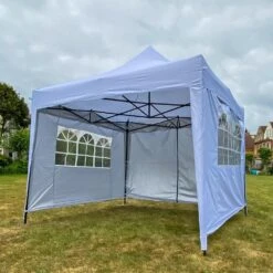 Woodside Pop Up 3m X 3m Garden Gazebo, Waterproof Garden Marquee, Pure White -Garden Mirth Sales Store WARSRGYQ4ZF