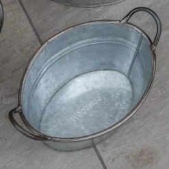 Woodside Vintage Galvanised Steel Garden & Home Flower Planter Tubs, Pack Of 3 12 Woodside Vintage Galvanised Steel Garden & Home Flower Planter Tubs, Pack Of 3 -Garden Mirth Sales Store WPCRN3MNUSJ