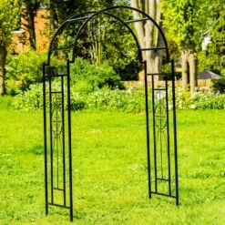 Woodside Northwold Metal Garden Arch, Traditional Decorative Archway For Paths/Entrances -Garden Mirth Sales Store WRCQALNZQL4