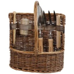 Woodside Willow Tool Basket/Trug With Garden Hand Tools Trowel/Fork/Dibber 16 Woodside Willow Tool Basket/Trug With Garden Hand Tools Trowel/Fork/Dibber -Garden Mirth Sales Store WVO3QNH5RE5