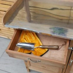 Woodside Fritton Potting/Planting Bench With Cabinet, DIY Workstation Table -Garden Mirth Sales Store XRNFRNBBECR