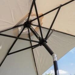 Woodside Large 2.7m Garden Parasol Umbrella With Winding Crank & Tilt Sand -Garden Mirth Sales Store YHPKJWUFGW2