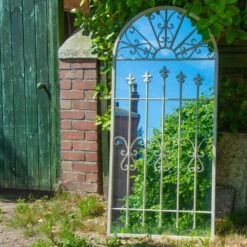 Woodside Bexley XXL Decorative Arched Outdoor Garden Mirror