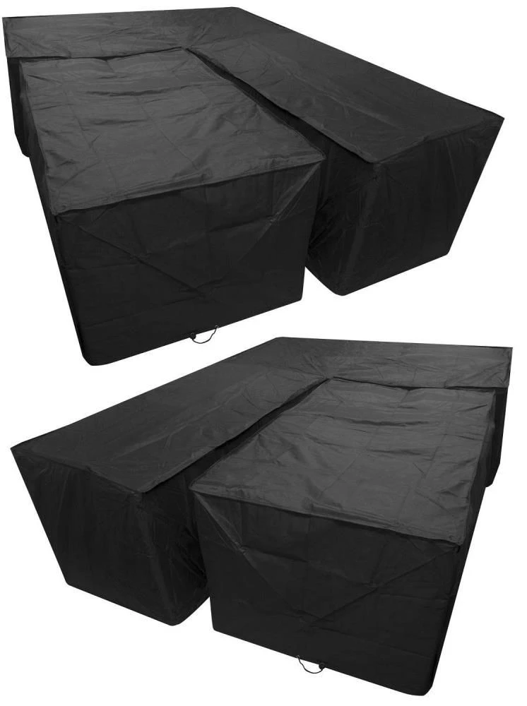 Woodside Black L Shape Outdoor Dining Waterproof Patio Set Cover Rattan 3 Woodside Black L Shape Outdoor Dining Waterproof Patio Set Cover Rattan